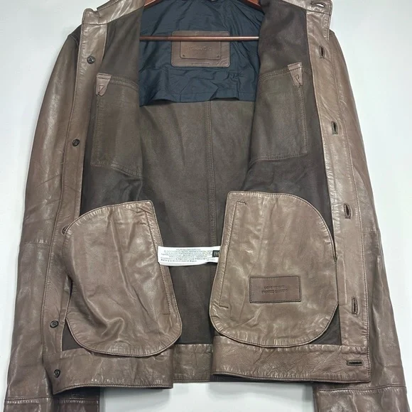 Massimo Dutti Genuine Leather Jacket Nappa Tailored Euro Moto Slim Fit - Picture 7 of 16